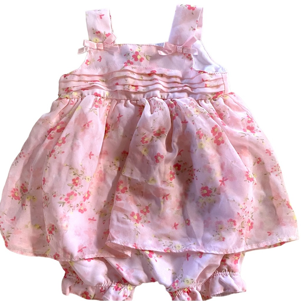 FAO 3 Month Girls Pink Floral Spring Summer Dress Jumper